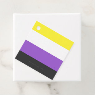 SlipperyJoe's Nonbinary Pride Flag yellow white pu Favour Tags