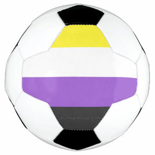 SlipperyJoe's Nonbinary Pride Flag yellow white pu Football