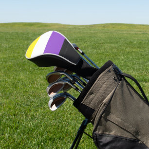 SlipperyJoe's Nonbinary Pride Flag yellow white pu Golf Head Cover