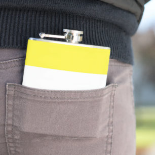 SlipperyJoe's Nonbinary Pride Flag yellow white pu Hip Flask