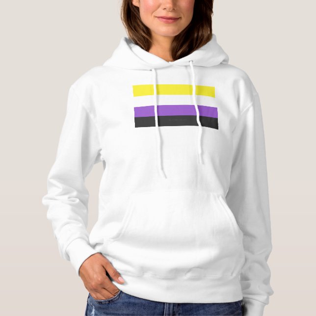 SlipperyJoe's Nonbinary Pride Flag yellow white pu Hoodie (Front)