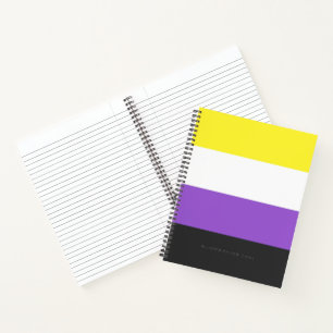 SlipperyJoe's Nonbinary Pride Flag yellow white pu Notebook