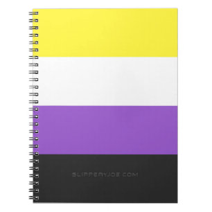 SlipperyJoe's Nonbinary Pride Flag yellow white pu Notebook