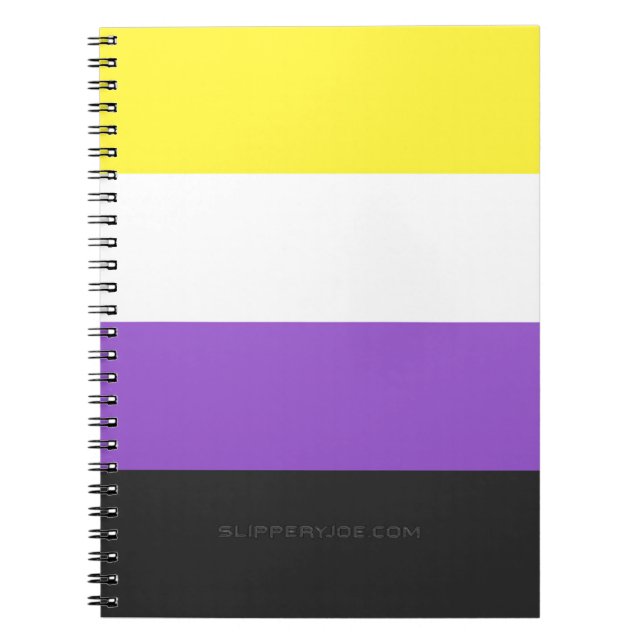 SlipperyJoe's Nonbinary Pride Flag yellow white pu Notebook (Front)