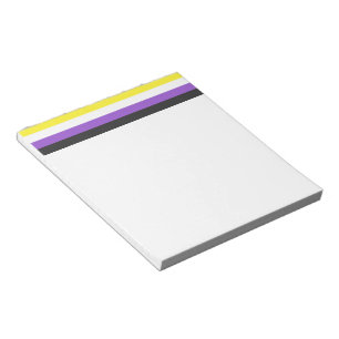 SlipperyJoe's Nonbinary Pride Flag yellow white pu Notepad