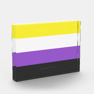 SlipperyJoe's Nonbinary Pride Flag yellow white pu Photo Block