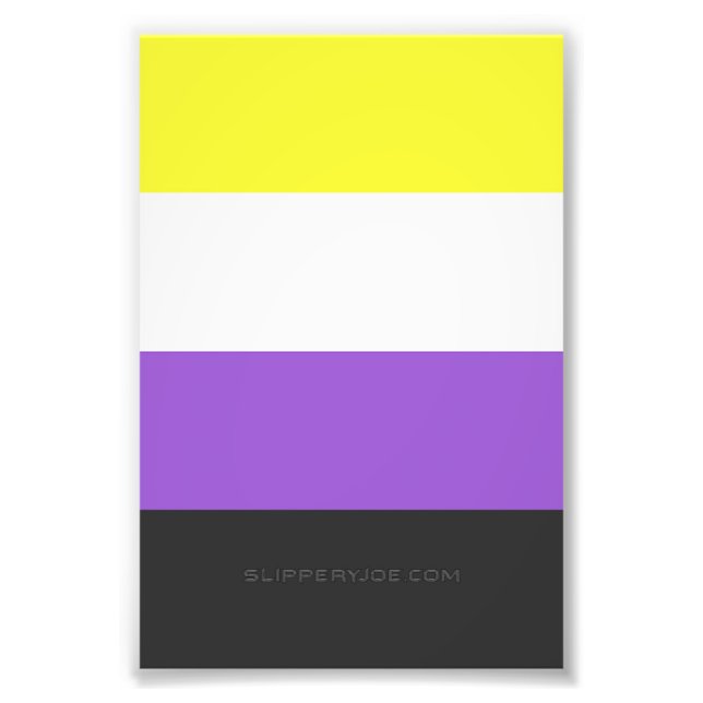 SlipperyJoe's Nonbinary Pride Flag yellow white pu Photo Print (Front)