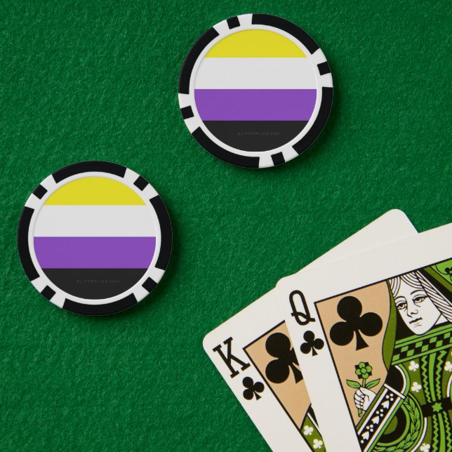 SlipperyJoe's Nonbinary Pride Flag yellow white pu Poker Chips (Poker Table (Double))