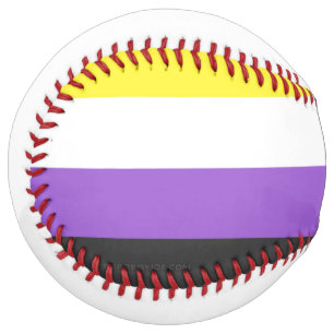 SlipperyJoe's Nonbinary Pride Flag yellow white pu Softball