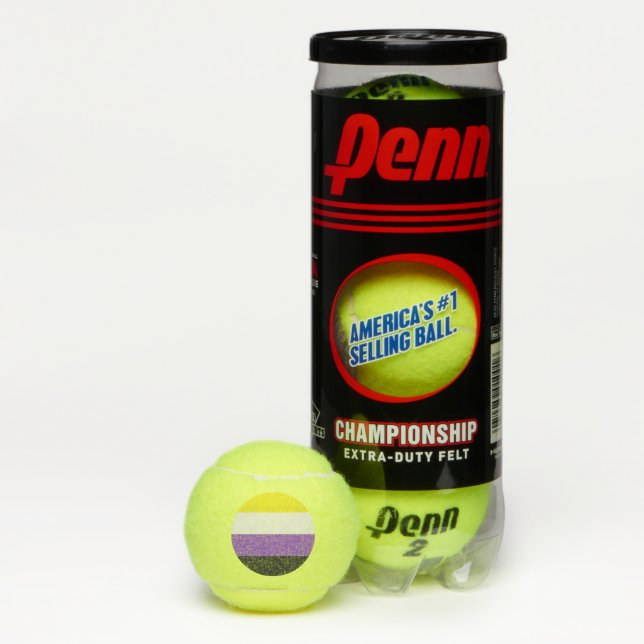 SlipperyJoe's Nonbinary Pride Flag yellow white pu Tennis Balls (Box)