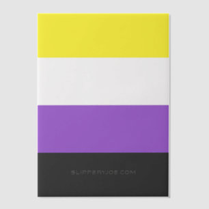 SlipperyJoe's Nonbinary Pride Flag yellow white pu Vellum Invitations