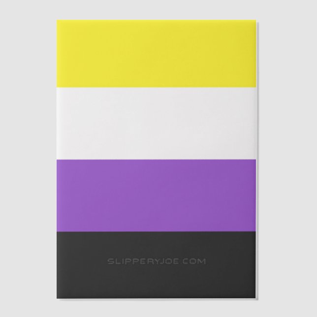 SlipperyJoe's Nonbinary Pride Flag yellow white pu Vellum Invitations (Front)