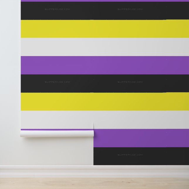 SlipperyJoe's Nonbinary Pride Flag yellow white pu Wallpaper (Application)