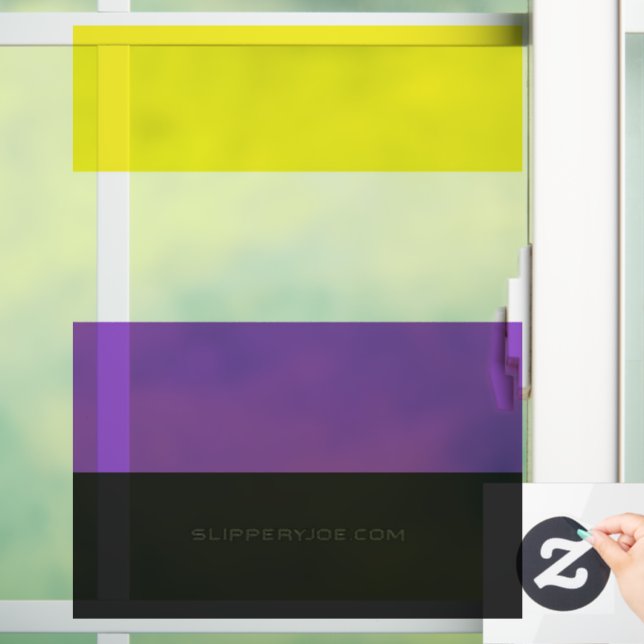 SlipperyJoe's Nonbinary Pride Flag yellow white pu Window Cling (Home)