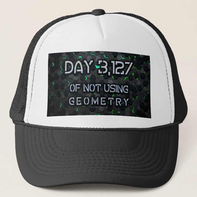 SlipperyJoe's not using geometry interlocking hexa Trucker Hat (Front)