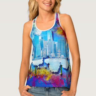 SlipperyJoe's NYC skyscrapers buildings artwork gr Tank Top
