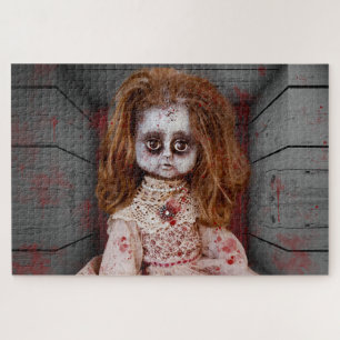 SlipperyJoe's old doll Happy Halloween creepy bloo Jigsaw Puzzle