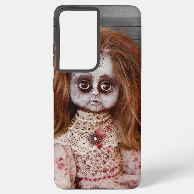 SlipperyJoe's old doll Happy Halloween creepy bloo Samsung Galaxy S21 Ultra Case (Back)