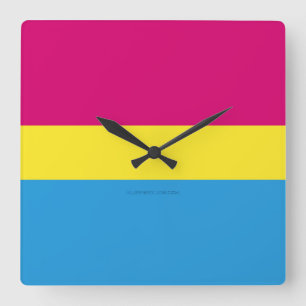 SlipperyJoe's pansexual pride flag gender-blind pi Square Wall Clock