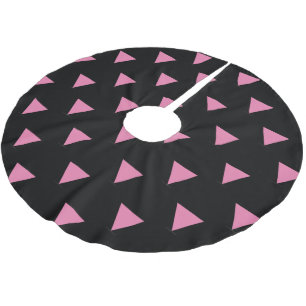 SlipperyJoe's pink triangle flag bright pink symbo Brushed Polyester Tree Skirt