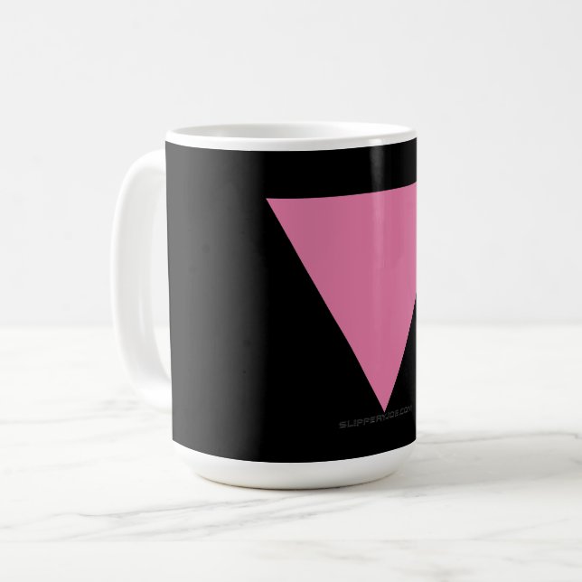 SlipperyJoe's pink triangle flag bright pink symbo Coffee Mug (Front Left)