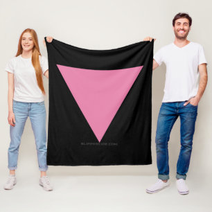 SlipperyJoe's pink triangle flag bright pink symbo Fleece Blanket