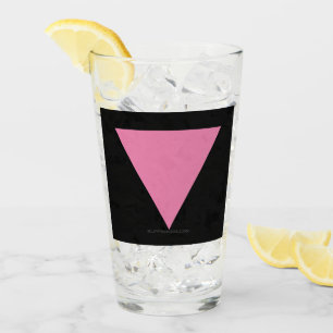 SlipperyJoe's pink triangle flag bright pink symbo Glass