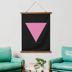 SlipperyJoe's pink triangle flag bright pink symbo Hanging Tapestry