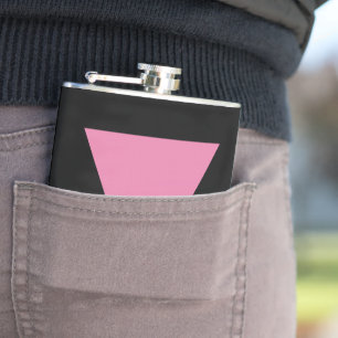 SlipperyJoe's pink triangle flag bright pink symbo Hip Flask