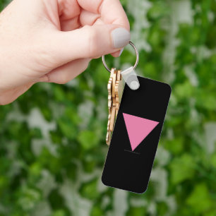 SlipperyJoe's pink triangle flag bright pink symbo Key Ring