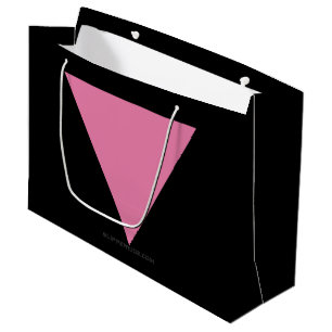 SlipperyJoe's pink triangle flag bright pink symbo Large Gift Bag