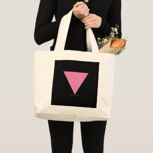 SlipperyJoe's pink triangle flag bright pink symbo Large Tote Bag