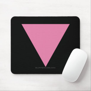 SlipperyJoe's pink triangle flag bright pink symbo Mouse Mat
