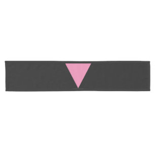 SlipperyJoe's pink triangle flag bright pink symbo Short Table Runner