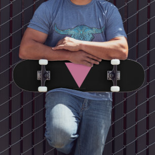 SlipperyJoe's pink triangle flag bright pink symbo Skateboard