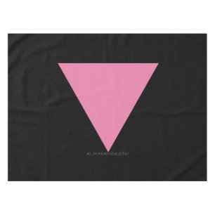 SlipperyJoe's pink triangle flag bright pink symbo Tablecloth