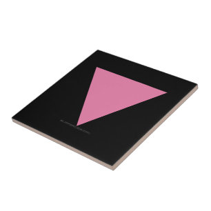 SlipperyJoe's pink triangle flag bright pink symbo Tile