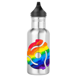SlipperyJoe's plastic 45 RPM record adapter circul 532 Ml Water Bottle