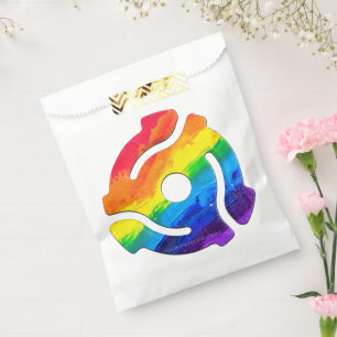 SlipperyJoe's plastic 45 RPM record adapter circul Favour Bags