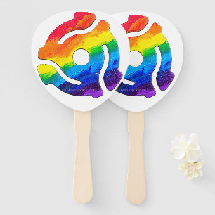 SlipperyJoe's plastic 45 RPM record adapter circul Hand Fan