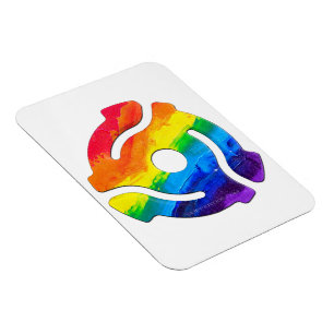 SlipperyJoe's plastic 45 RPM record adapter circul Magnet