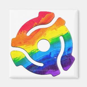 SlipperyJoe's plastic 45 RPM record adapter circul Magnet