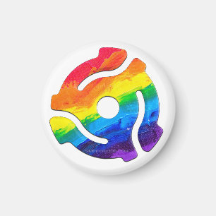 SlipperyJoe's plastic 45 RPM record adapter circul Magnet