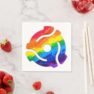 SlipperyJoe's plastic 45 RPM record adapter circul Napkin