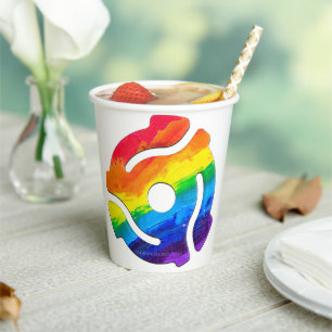 SlipperyJoe's plastic 45 RPM record adapter circul Paper Cups