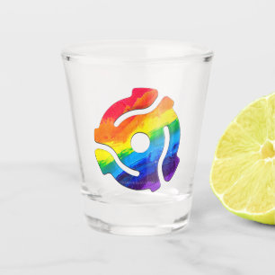 SlipperyJoe's plastic 45 RPM record adapter circul Shot Glass