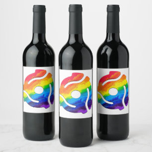 SlipperyJoe's plastic 45 RPM record adapter circul Wine Label