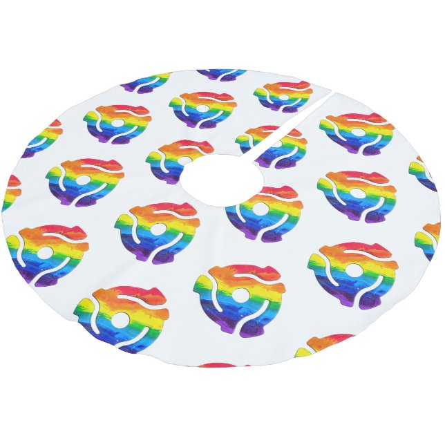 SlipperyJoe's plastic 45 RPM record adapter vibran Brushed Polyester Tree Skirt (Angled)