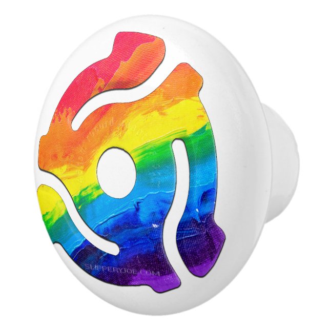 SlipperyJoe's plastic 45 RPM record adapter vibran Ceramic Knob (Right)