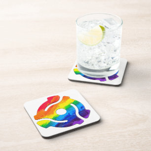 SlipperyJoe's plastic 45 RPM record adapter vibran Coaster